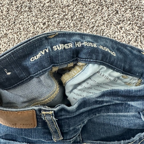 American Eagle Curvy Super High Rise Distressed Jegging Skinny Jeans - Picture 3 of 5